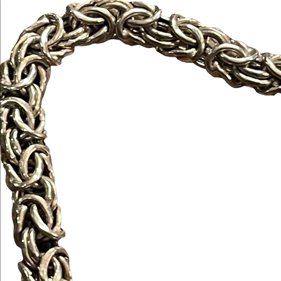Sterling silver 925 Byzantine chainmail womens thick bracelet - Picture 8 of 13